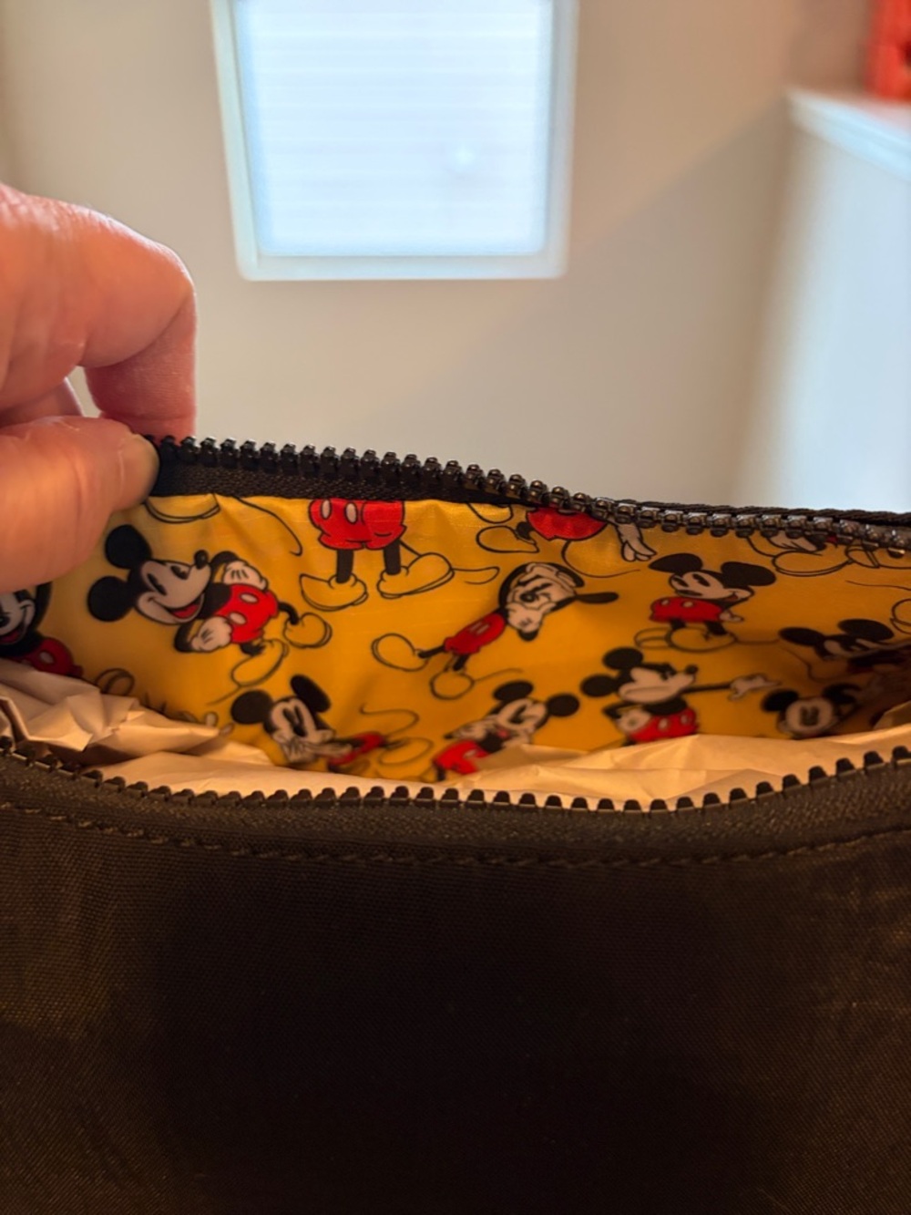 Disney Black Mickey Mouse Crescent Shoulder Bag with Embossed Logo - Picture 4 of 5